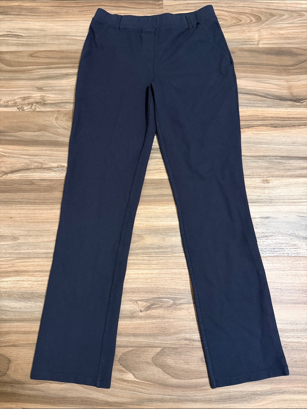 Quince Ultra-Stretch Ponte Straight Leg Pants Women’s M Navy Minimal Capsule